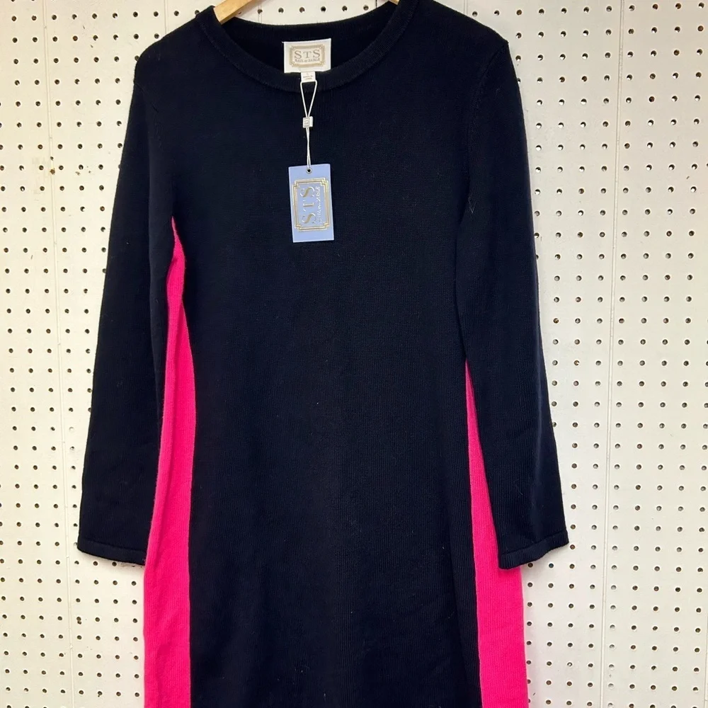 Sail to Sable Navy Lakeside Sundry Dress with Pink Panels